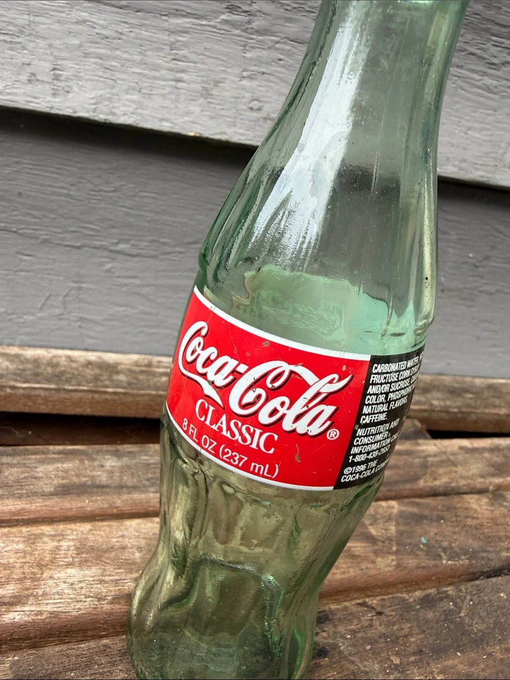 Coca Cola Green Glass Accent Bottle Vase with Red Logo